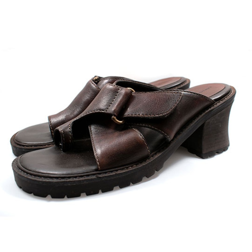 Hokus Pokus Dark Brown Padded Leather Sandals